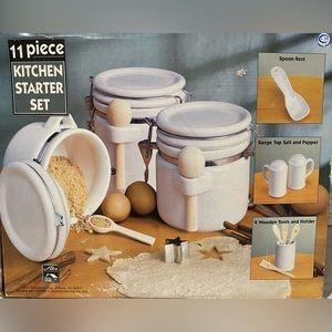 Alco 11 piece white ceramic kitchen starter set new in original box & packaging